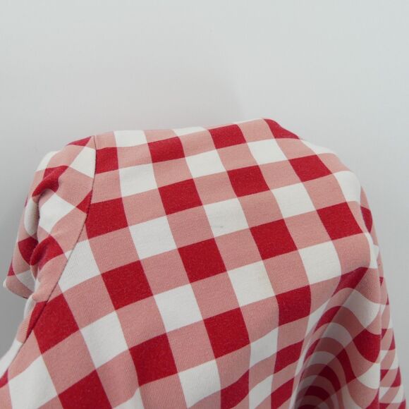 Lands' End x Draper James Two Piece Pajama Set Size M 10-12 Red Plaid Long Slv - Picture 9 of 10